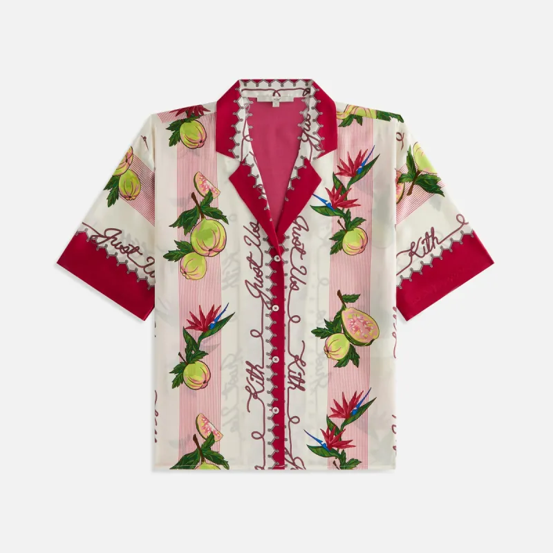 Kith Women Elena II Guava Stripe Shirt - Nano sold by Kith