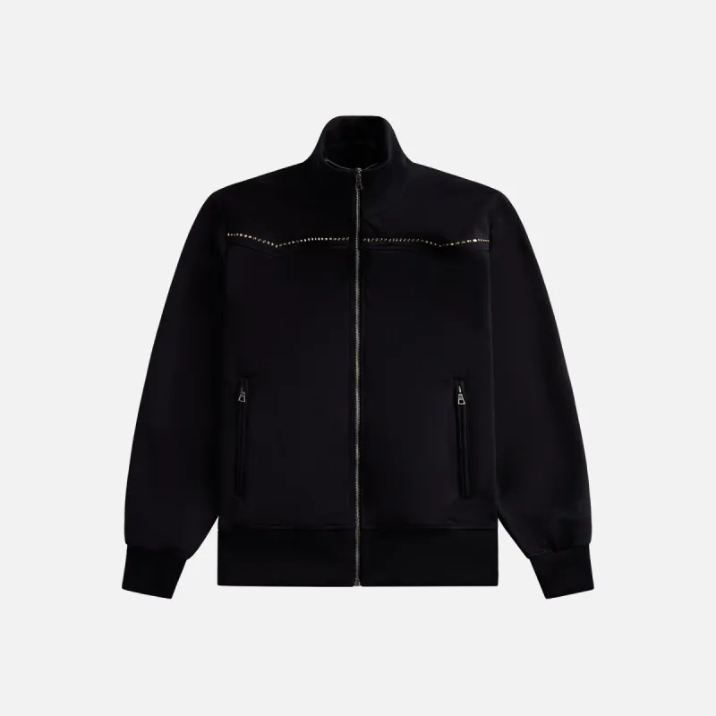 Palm Angels Monogram Stud Track Jacket - Black Silver sold by Kith