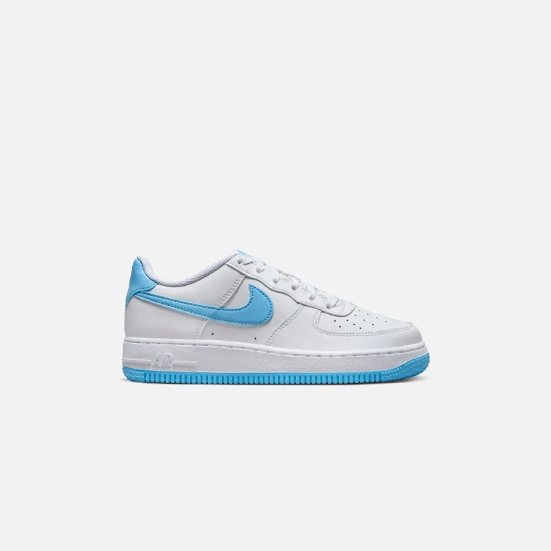 Nike GS Air Force 1 LV8 2 - White / Aquarius Blue / White sold by Kith