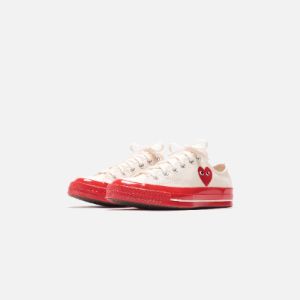 Converse x Comme des Garçons CDG Play Red Sole Low Top - Off White sold by Kith