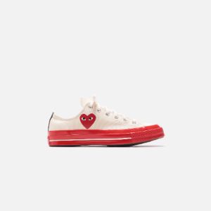 Converse x Comme des Garçons CDG Play Red Sole Low Top - Off White sold by Kith