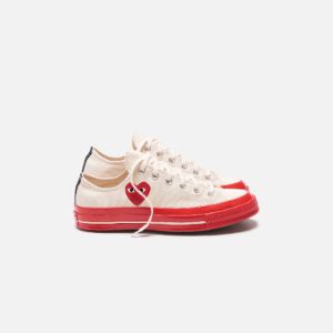 Converse x Comme des Garçons CDG Play Red Sole Low Top - Off White sold by Kith