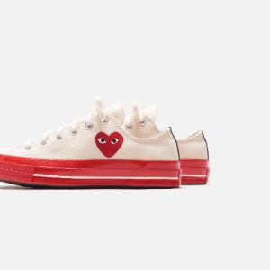 Converse x Comme des Garçons CDG Play Red Sole Low Top - Off White sold by Kith