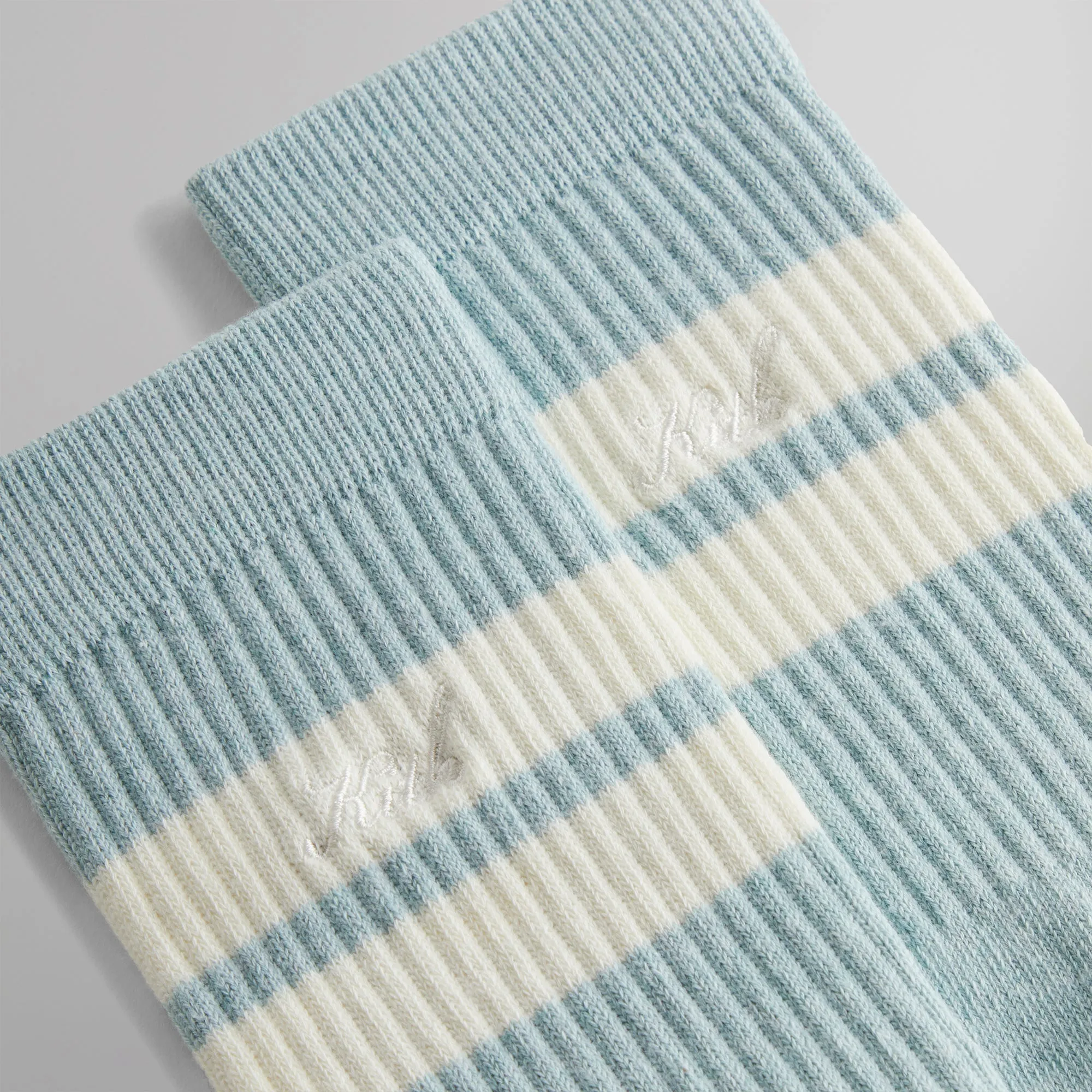 Kith Stripe Crew Socks With Script Embroidery - Breath sold by Kith product image thumbnail 3