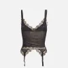 Dion Lee Lace Rib Garter Tank - Black sold by Kith