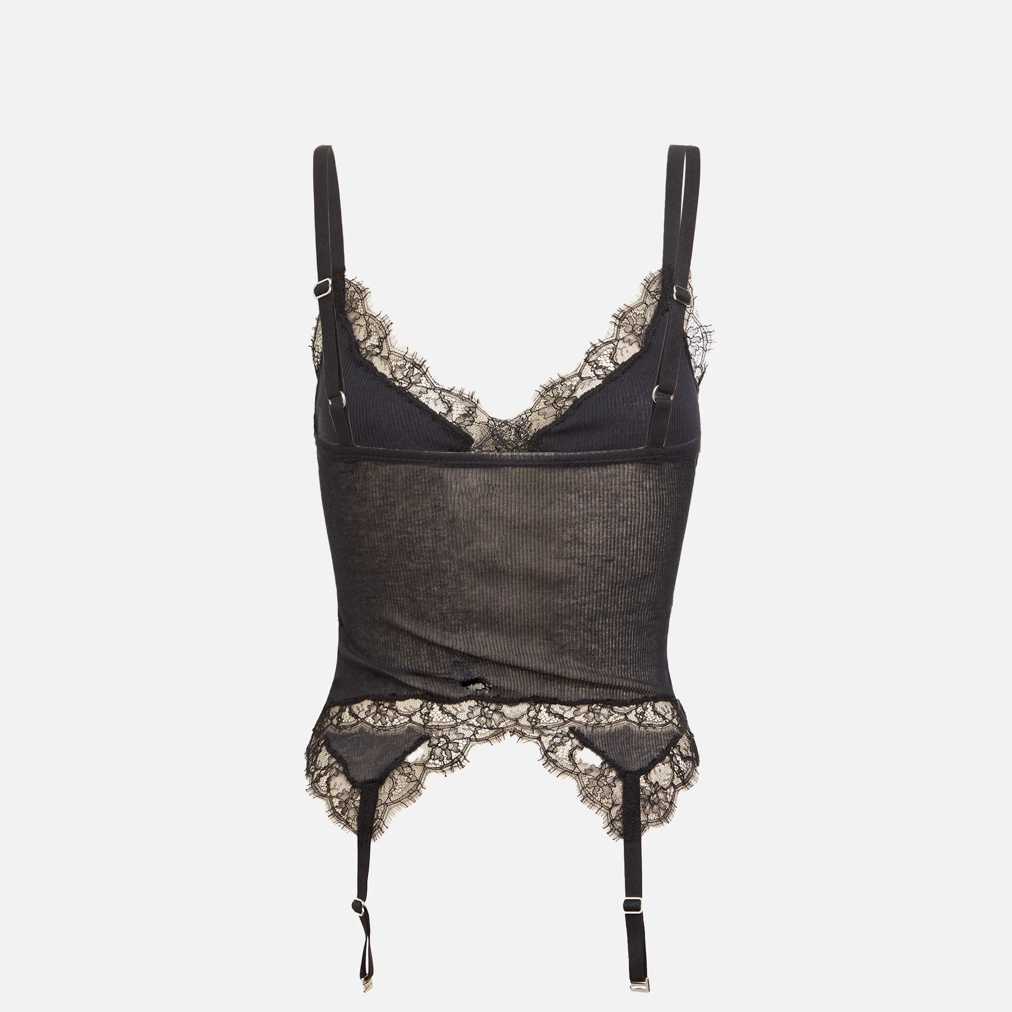 Dion Lee Lace Rib Garter Tank - Black sold by Kith product image thumbnail 2