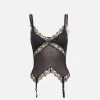 Dion Lee Lace Rib Garter Tank - Black sold by Kith