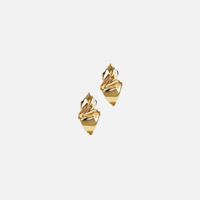 Alexis Bittar Crumpled Small Post Earrings - Gold sold by Kith