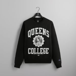 Kith for CUNY Queens College Champion Crewneck - Black sold by Kith
