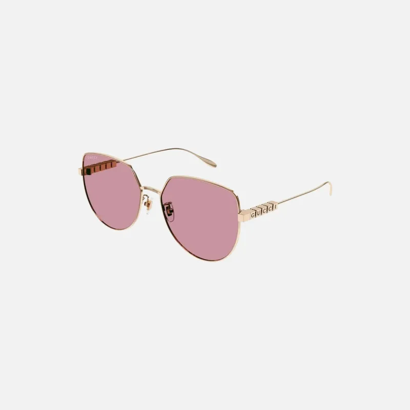 Gucci Metal Round Frames - Pink / Gold made by Gucci