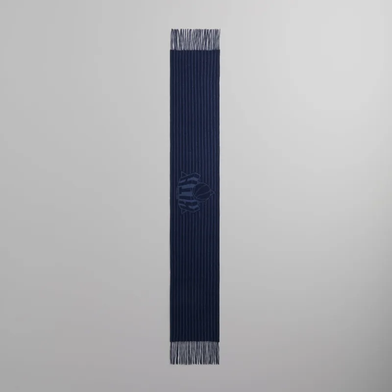 Kith for the New York Knicks Pinstripe Jacquard Scarf - Nocturnal sold by Kith
