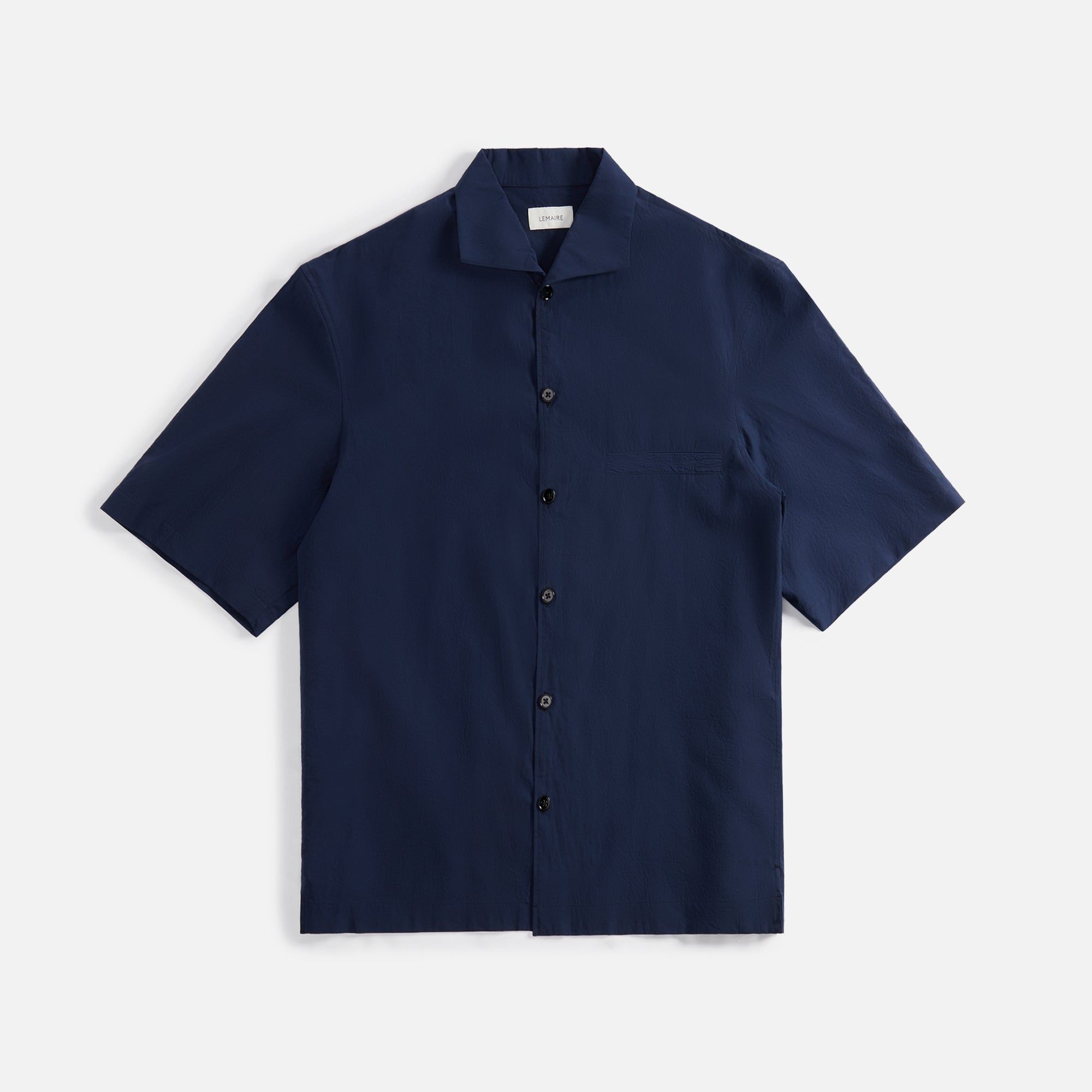 Lemaire Camp Collar Shirt - Navy sold by Kith