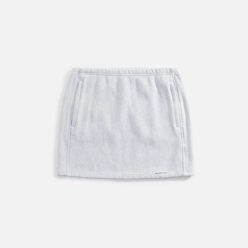 T by Alexander Wang Mini Skirt with Elasticated Waist - Light Grey sold by Kith