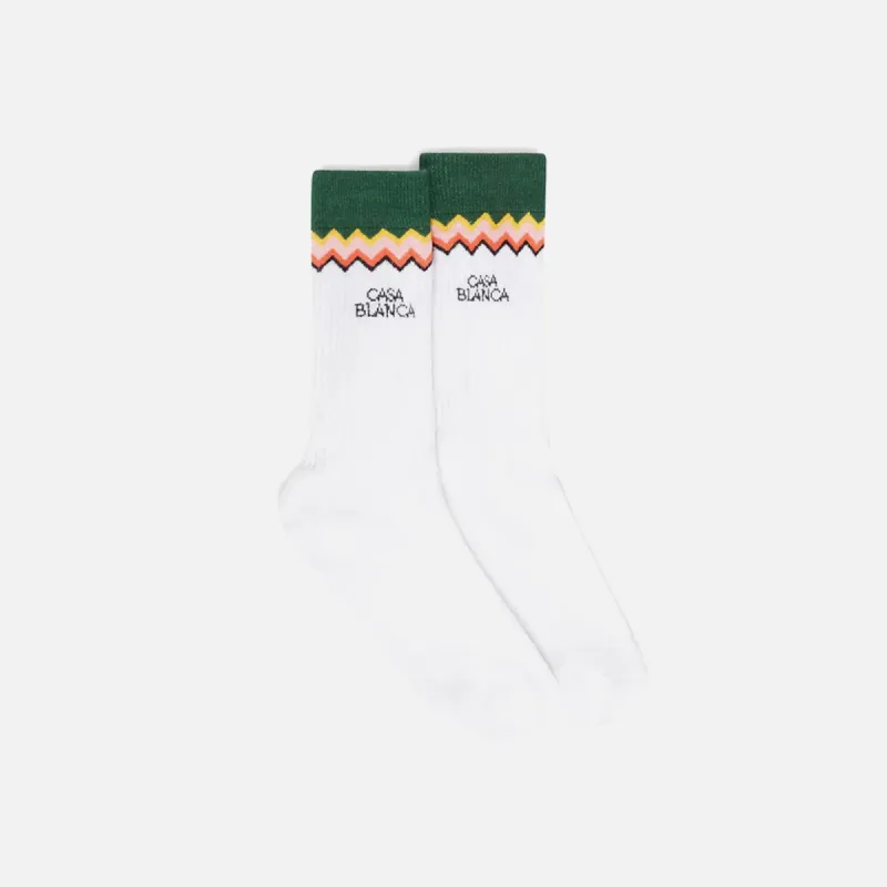 Casablanca Zig Zag Socks - Pink sold by Kith