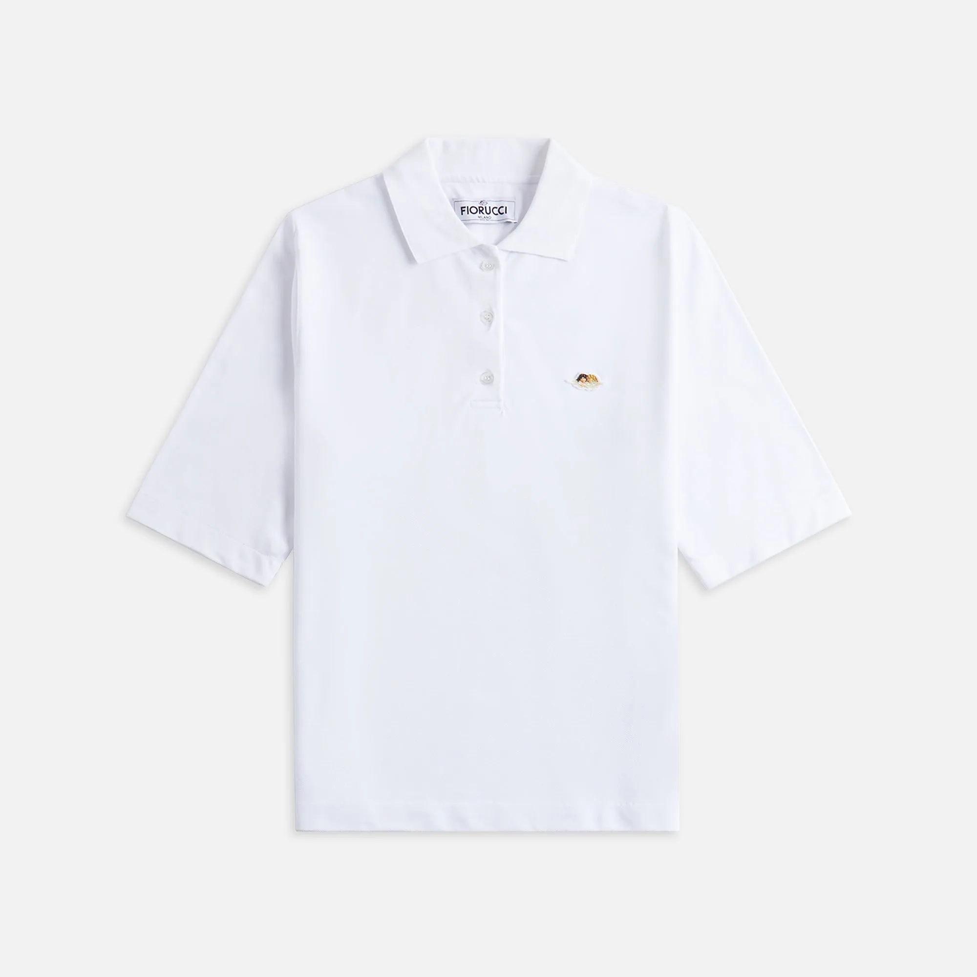Fiorucci Angel Patch Polo Shirt - White sold by Kith