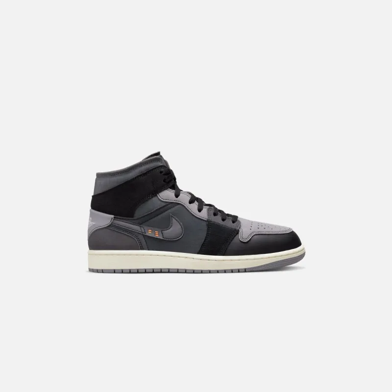 Nike Air Jordan 1 Mid SE Craft “Inside Out” - Black / Light Graphite / Sail / Cement Grey sold by Kith
