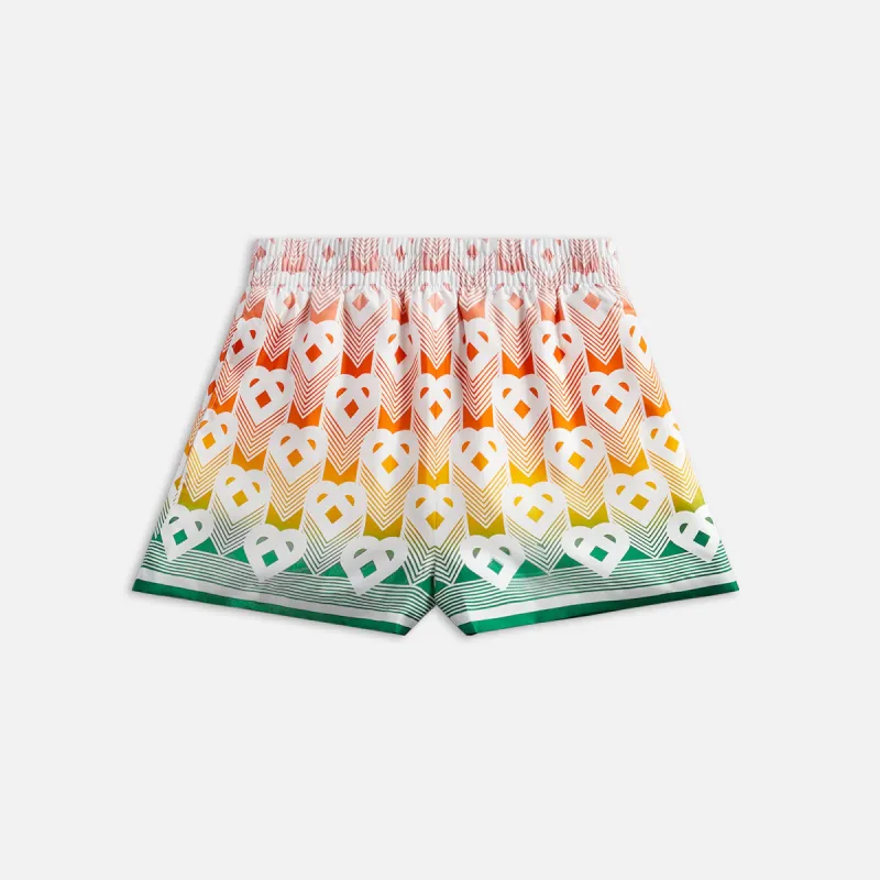 Casablanca Monogram Silk Shorts with Dawstrings - Multi sold by Kith