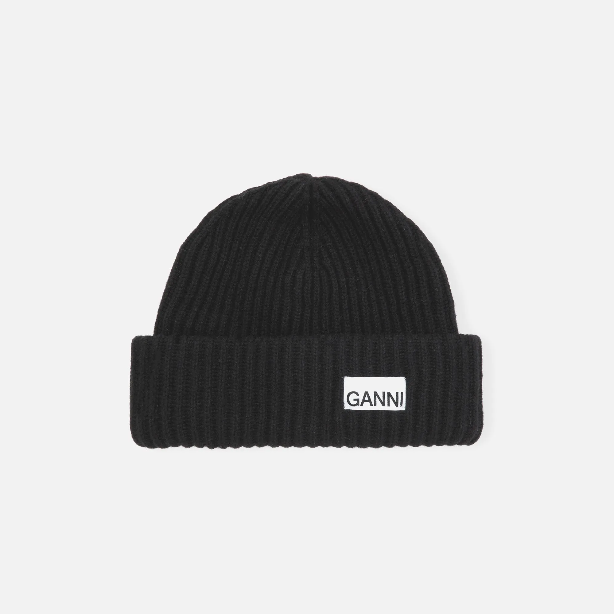 Ganni Structured Rib Beanie - Black sold by Kith