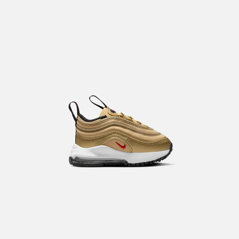 Nike TD Air Max 97 - Metallic Gold / University Red / Black / White sold by Kith