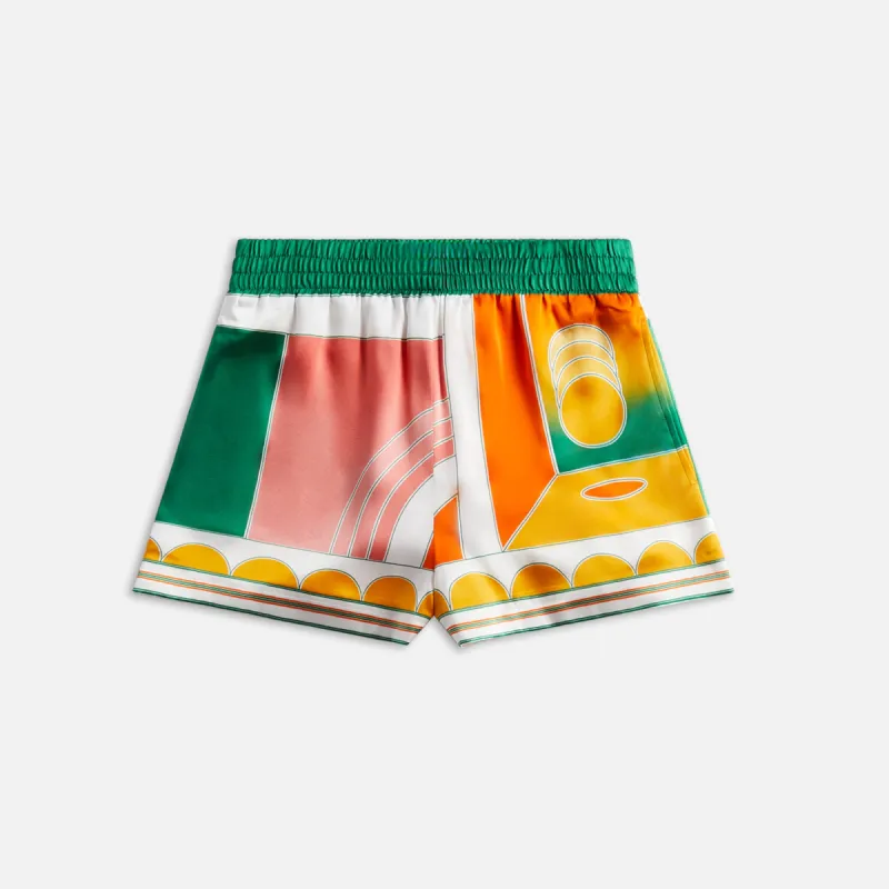 Casablanca Summer Court Silk Shorts with Drawstrings - Multi sold by Kith