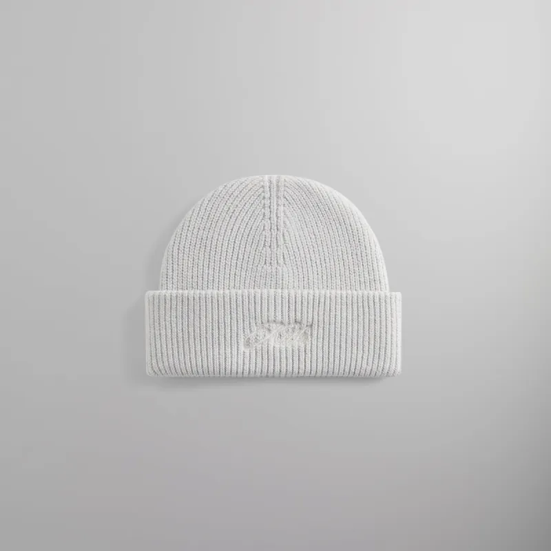 Kith Premier Logo Mia Beanie - Light Heather Grey sold by Kith