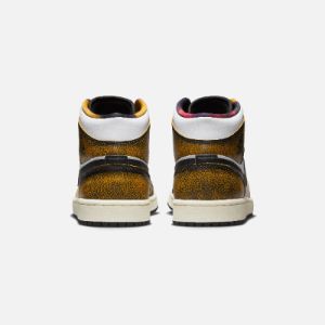 Nike Air Jordan 1 Mid SE - Black / Taxi / White / Sail sold by Kith