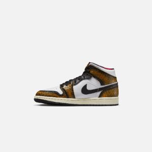 Nike Air Jordan 1 Mid SE - Black / Taxi / White / Sail sold by Kith