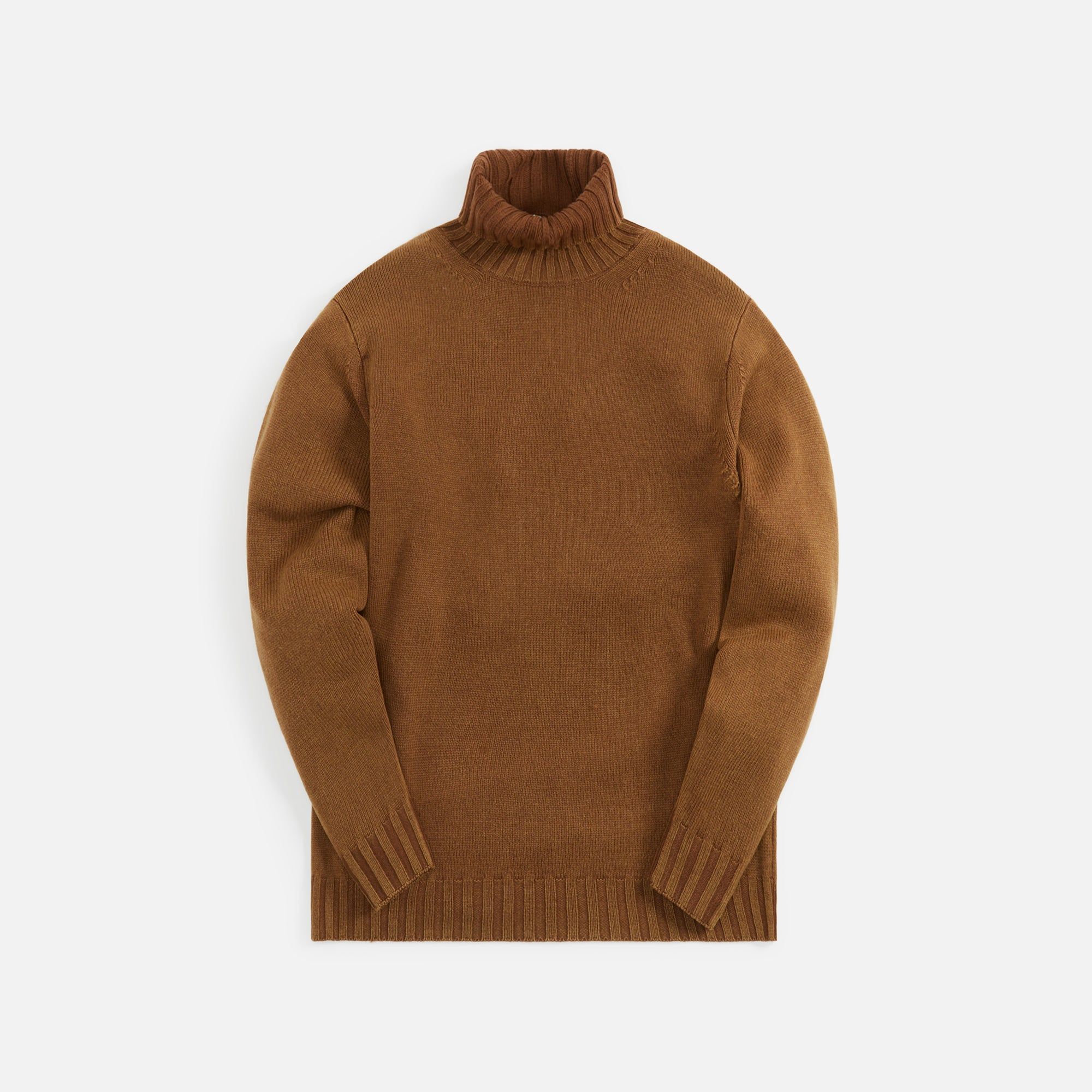 Auralee Washed French Merino Knit Turtleneck - Brown sold by Kith