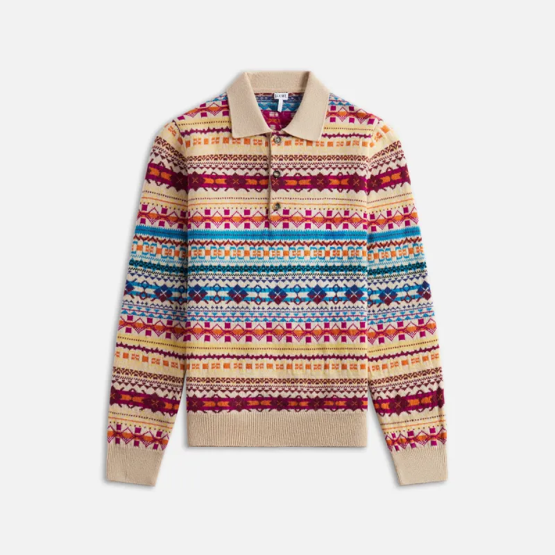 Loewe Polo Sweater - Ecru / Multicolor sold by Kith