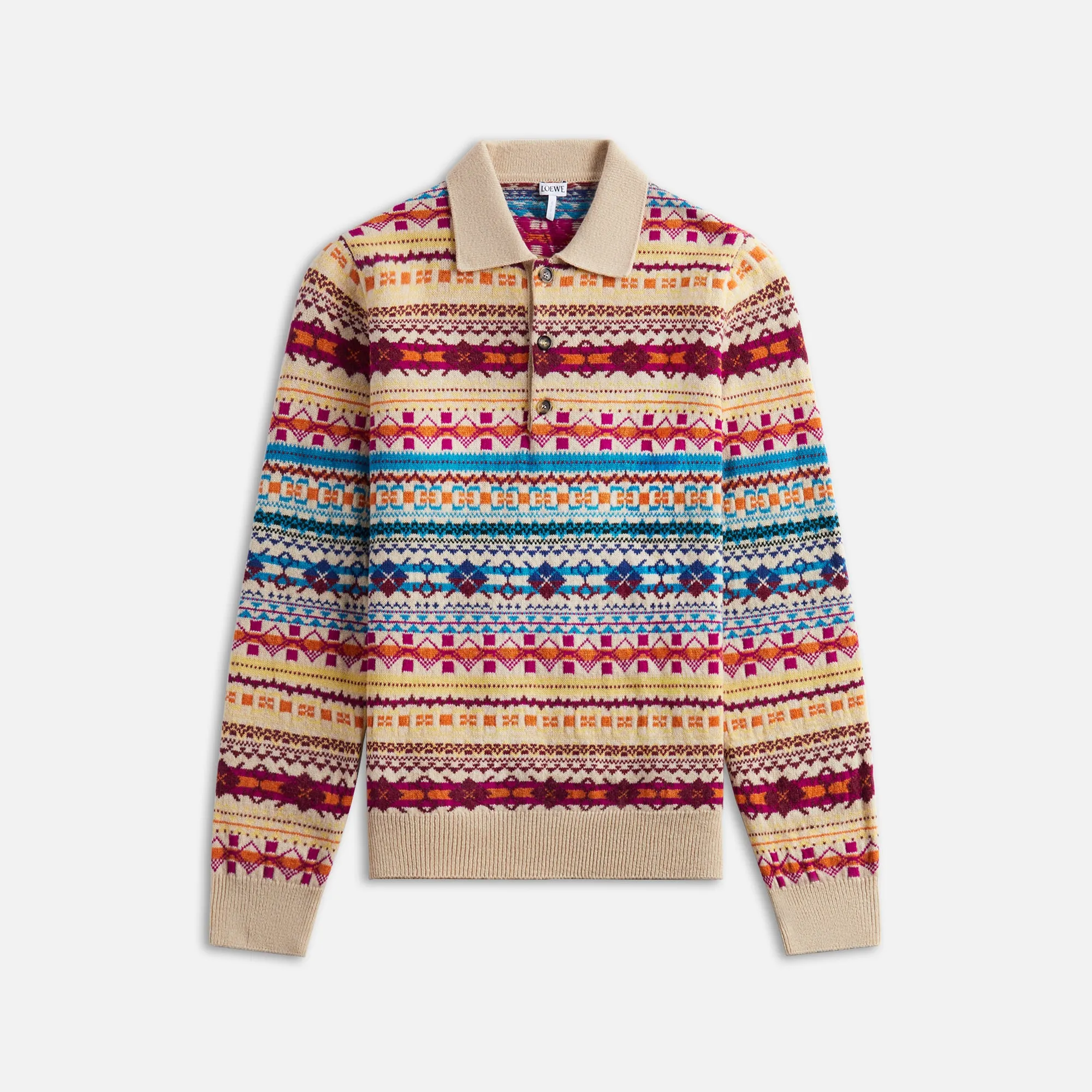 Loewe Polo Sweater - Ecru / Multicolor sold by Kith