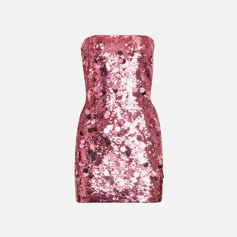 GUIZIO Paillette Tube Dress - Light Pink sold by Kith