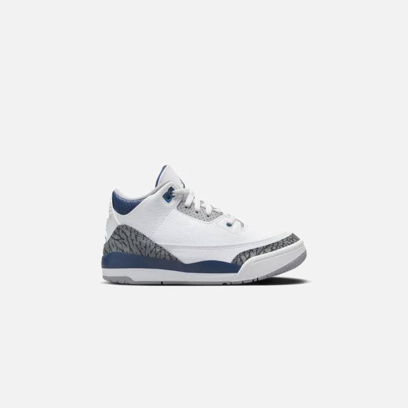 Jordan PS Air Jordan 3 Retro - White / Midnight Navy / Cement Grey / Black sold by Kith