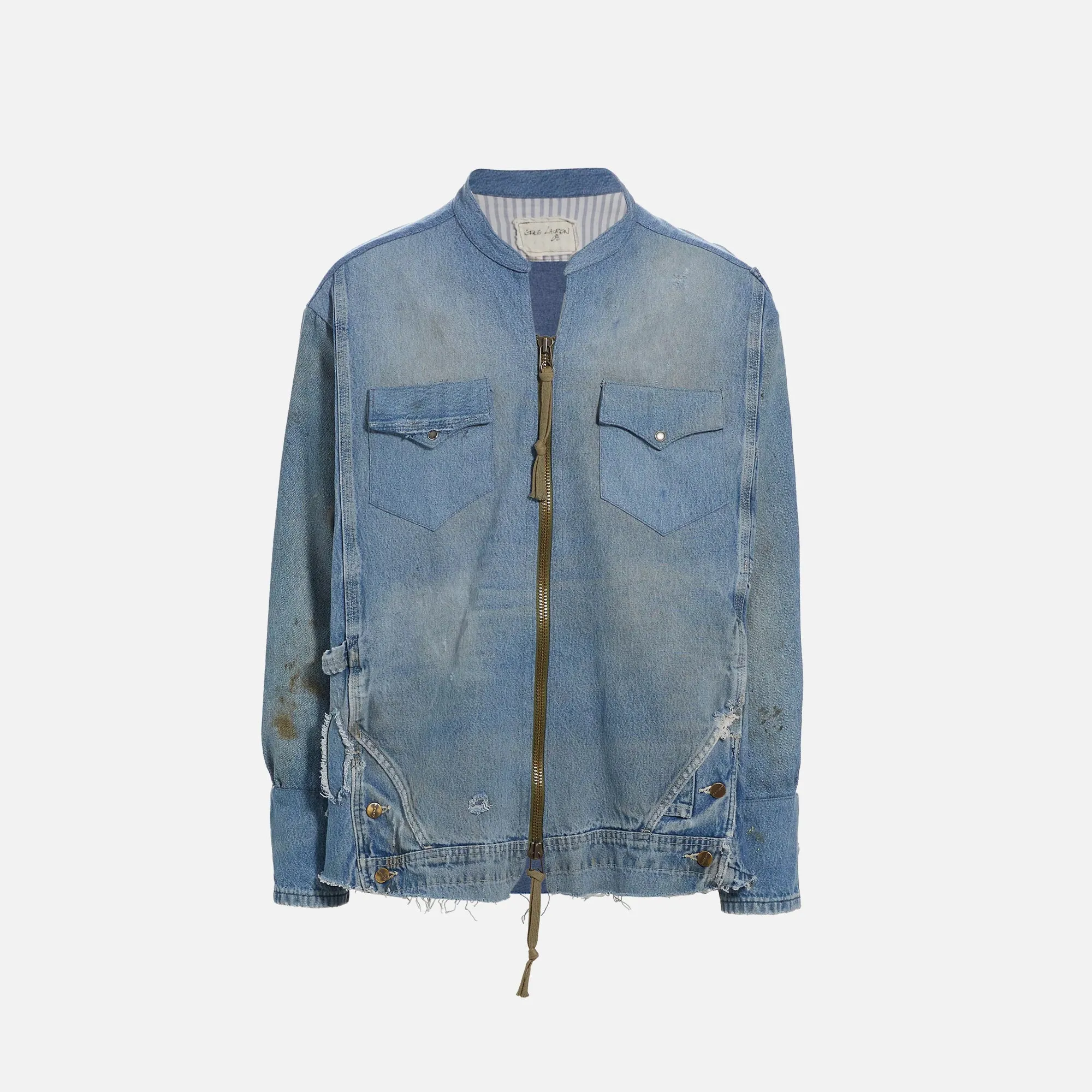 Greg Lauren Denim Western Zip Studio - Denim Blue sold by Kith