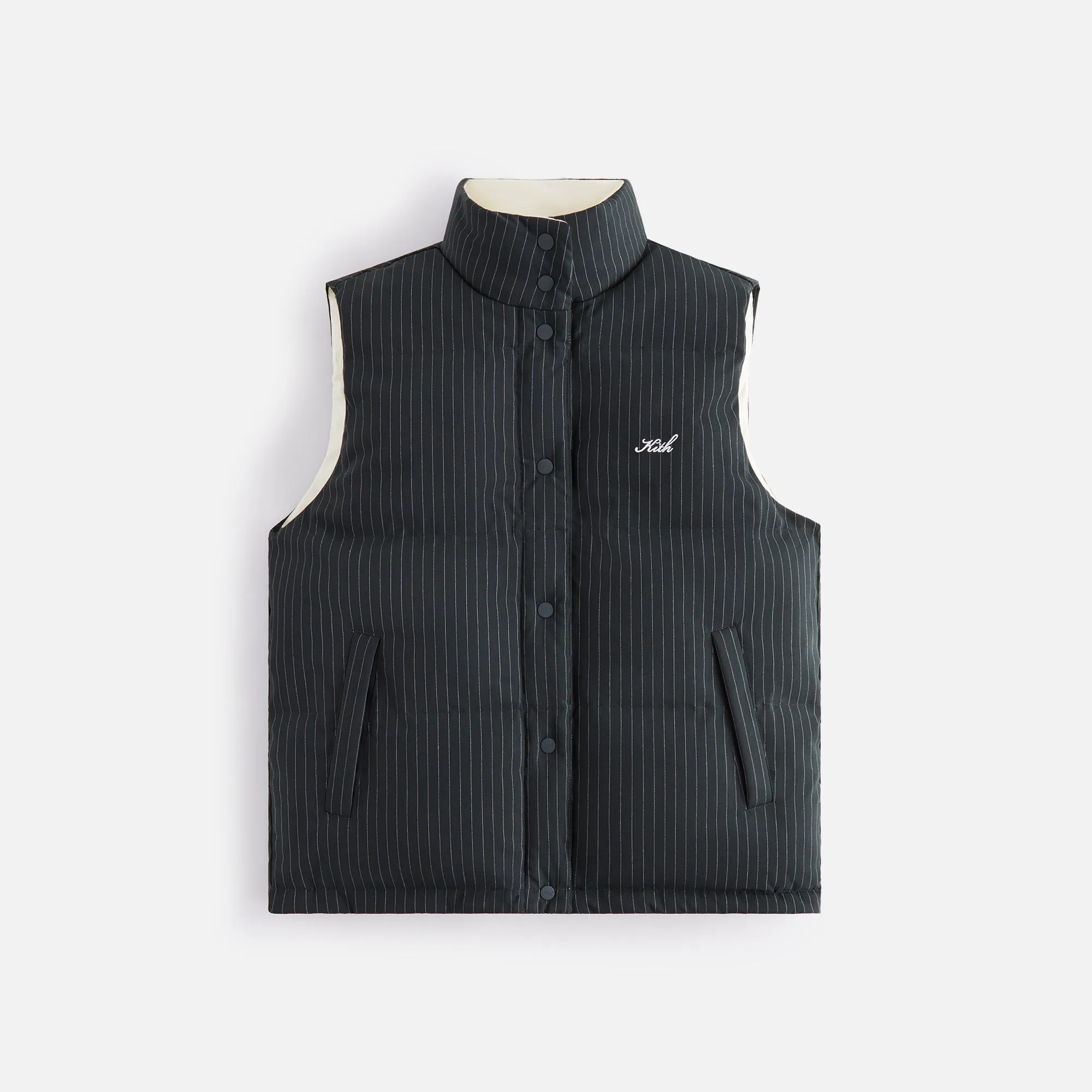 Kith Women Lewis Padded Reversible Pinstripe Vest - Stadium sold by Kith