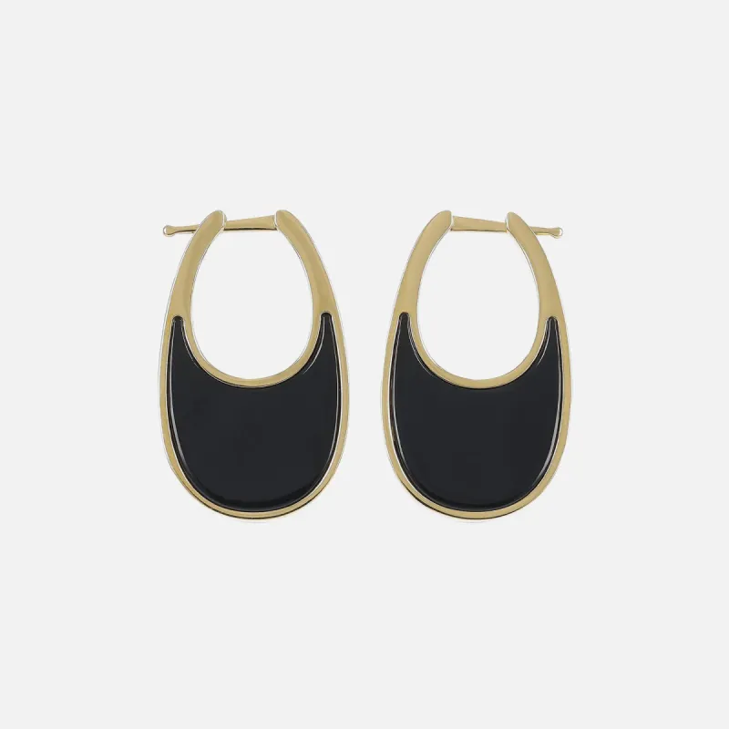 Coperni Lacquered Medium Swipe Earrings - Black sold by Kith