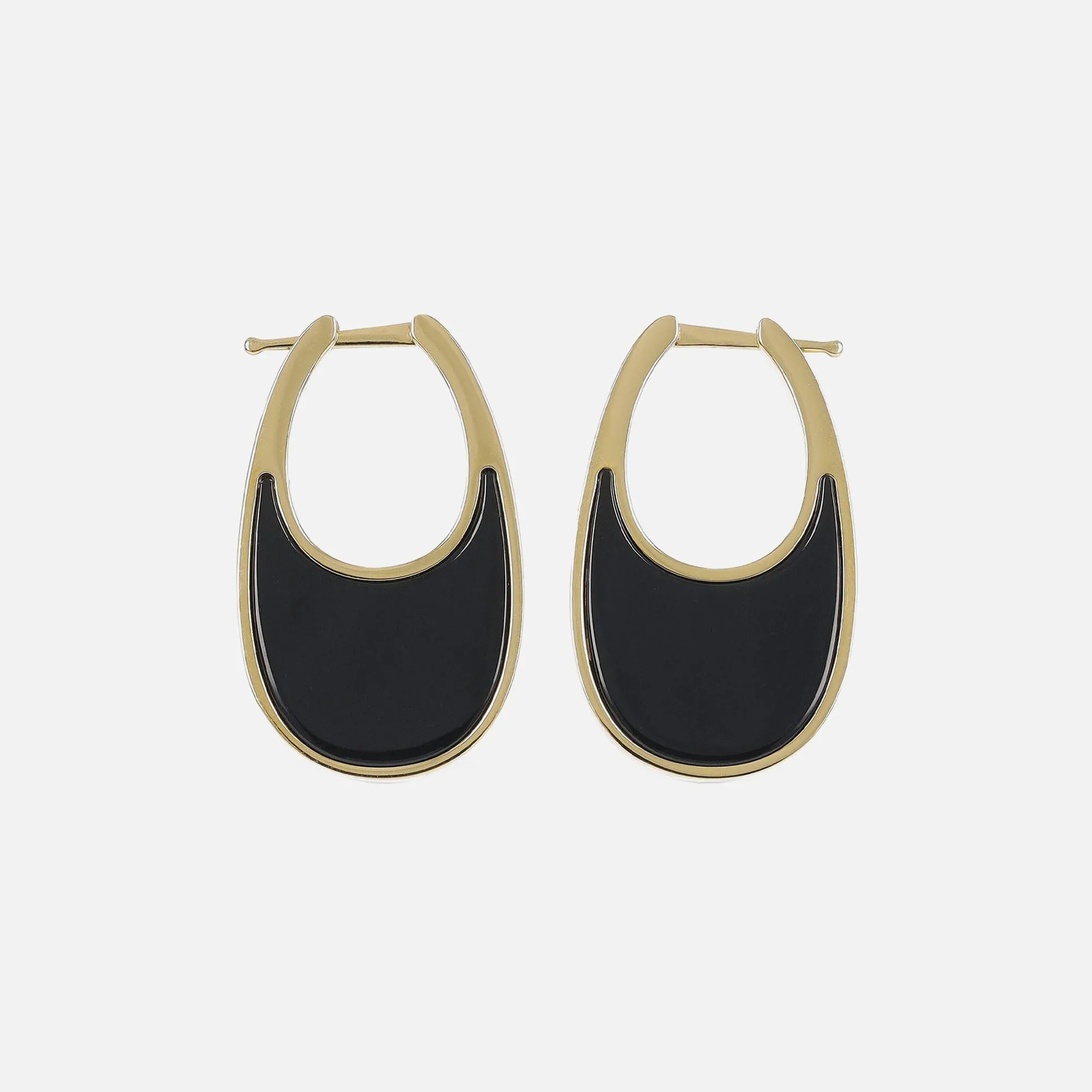 Coperni Lacquered Medium Swipe Earrings - Black sold by Kith