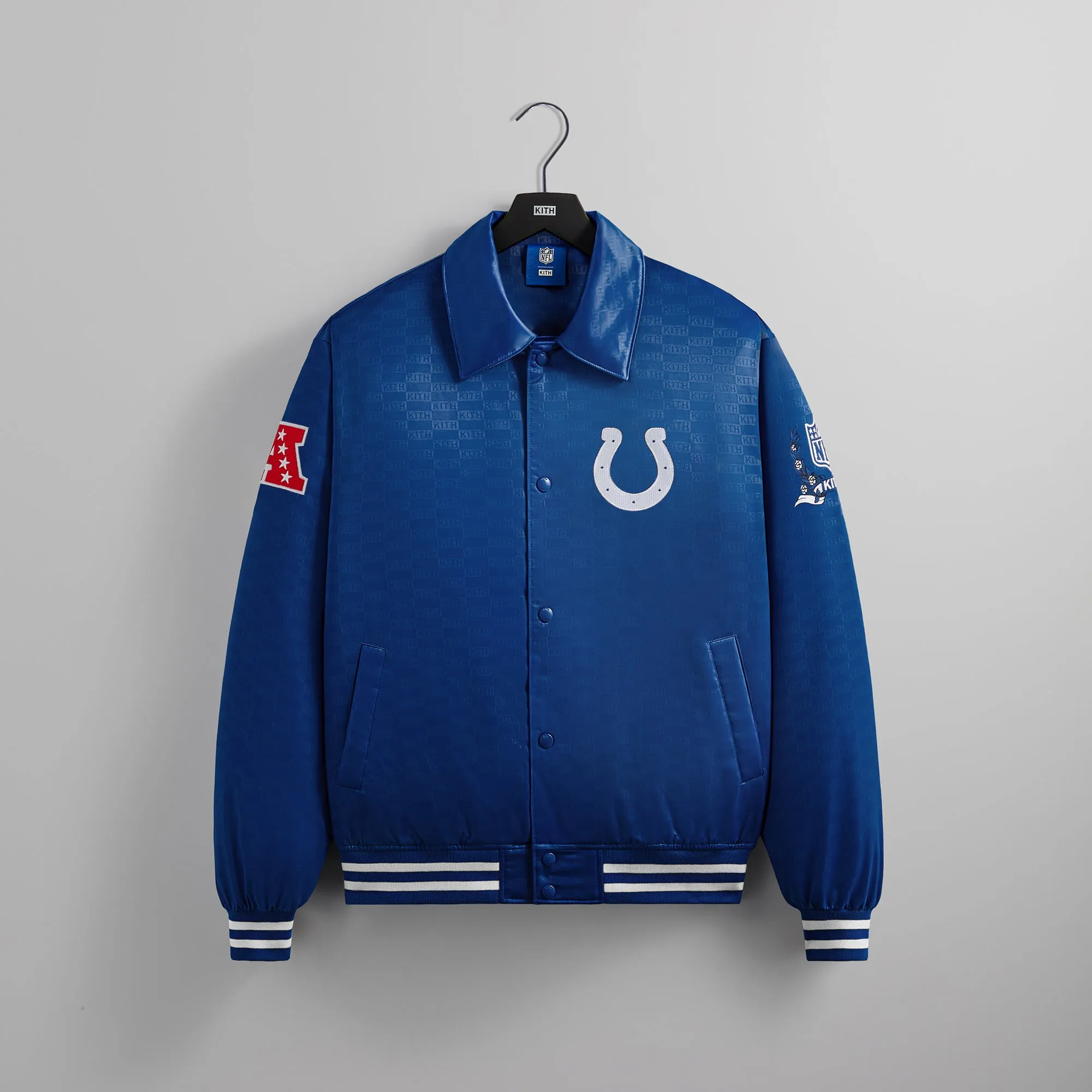 Kith for the NFL: Colts Satin Bomber Jacket - Entice sold by Kith