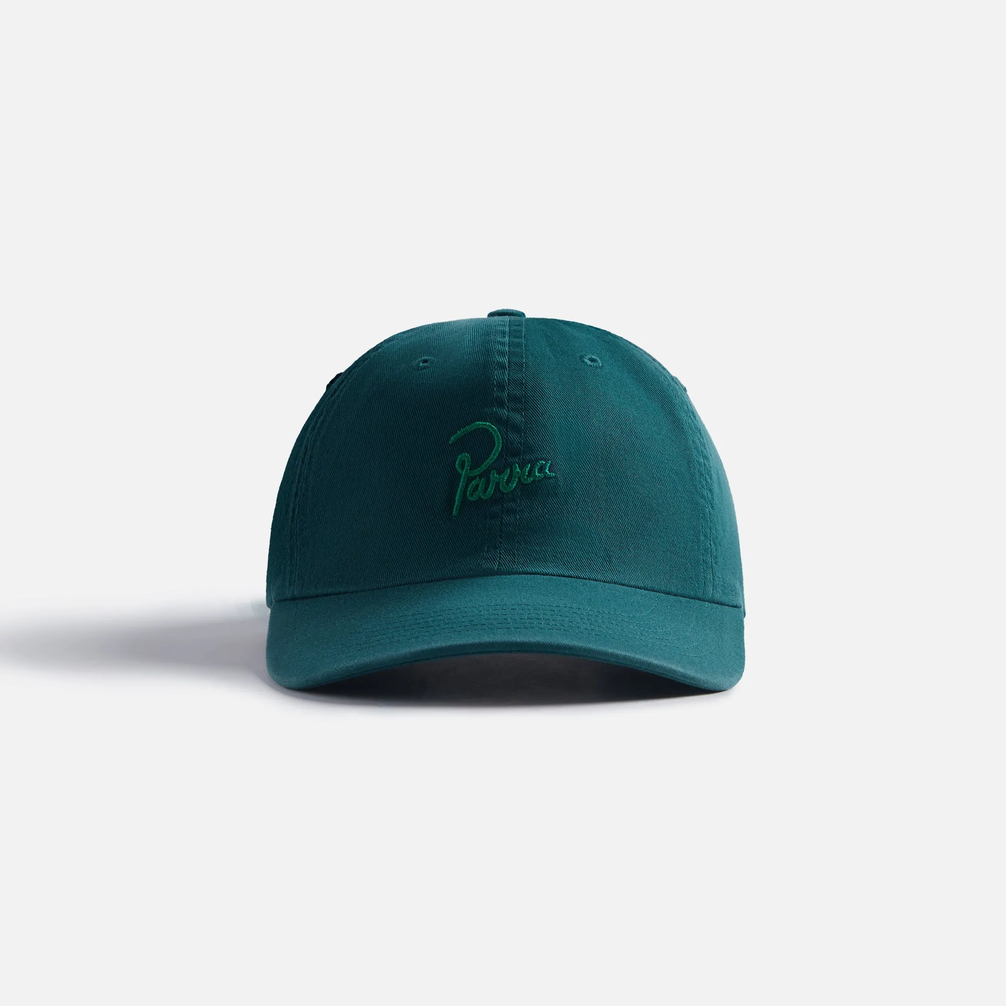 by Parra Script Logo 6 Panel Cap - Castleton Green sold by Kith