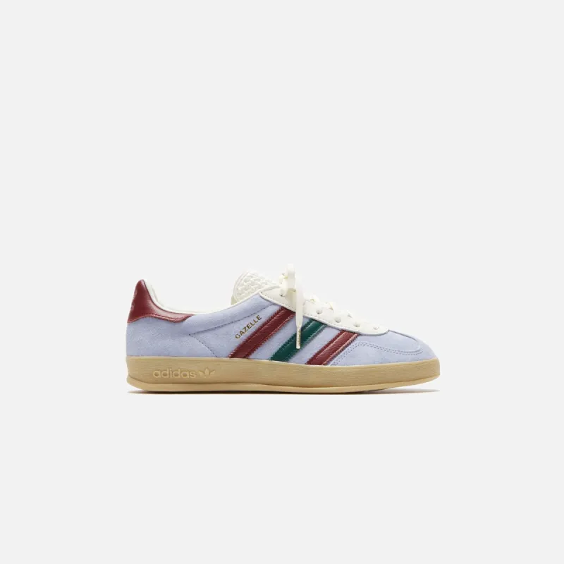 adidas Gazelle Indoor - Blue Dawn / Collegiate Burgundy / Collegiate Green sold by Kith