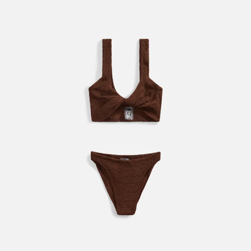 Hunza G Juno Bikini - Metallic Chocolate sold by Kith