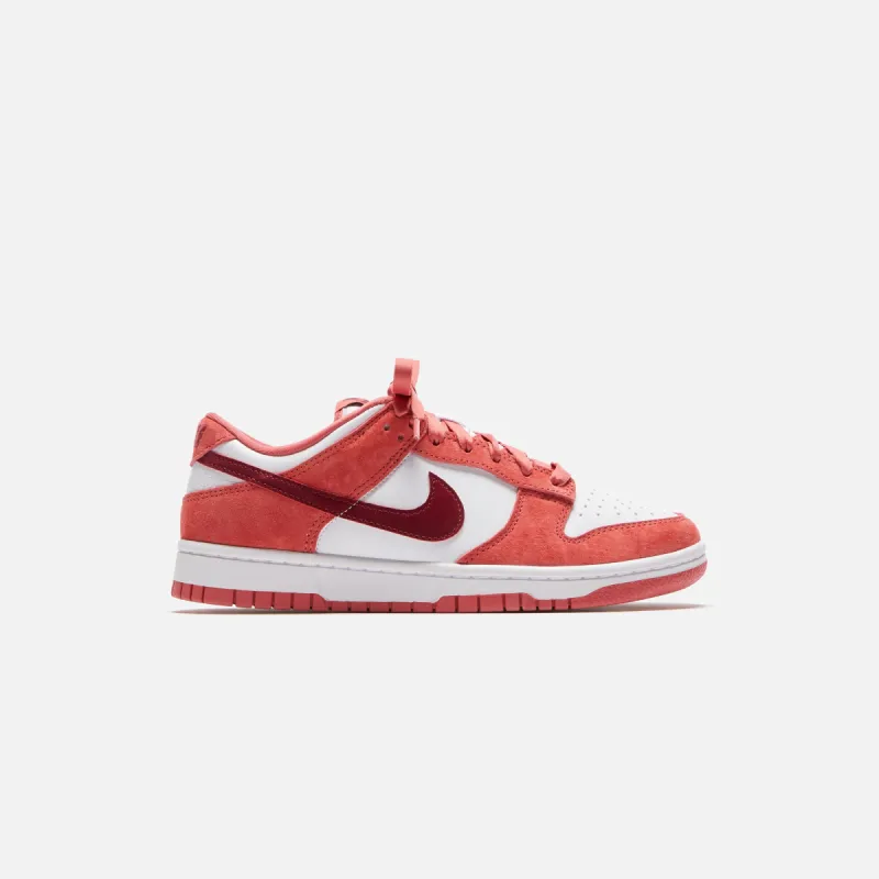 Nike WMNS Dunk Low - White / Adobe / Dragon Red / Team Red sold by Kith