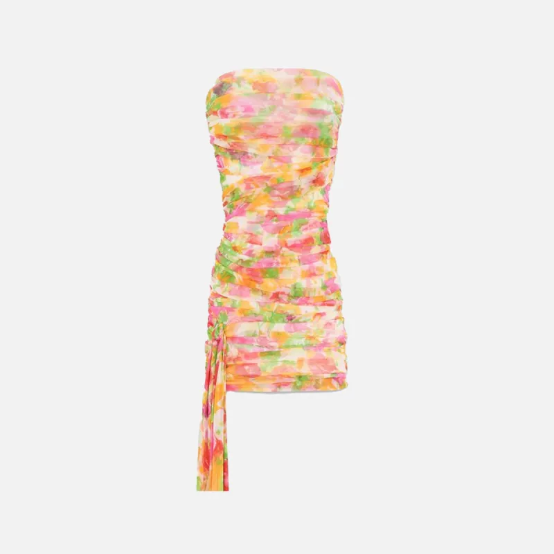 Saint Laurent Tulle Fleurs Dress - Rose Vert made by Kith