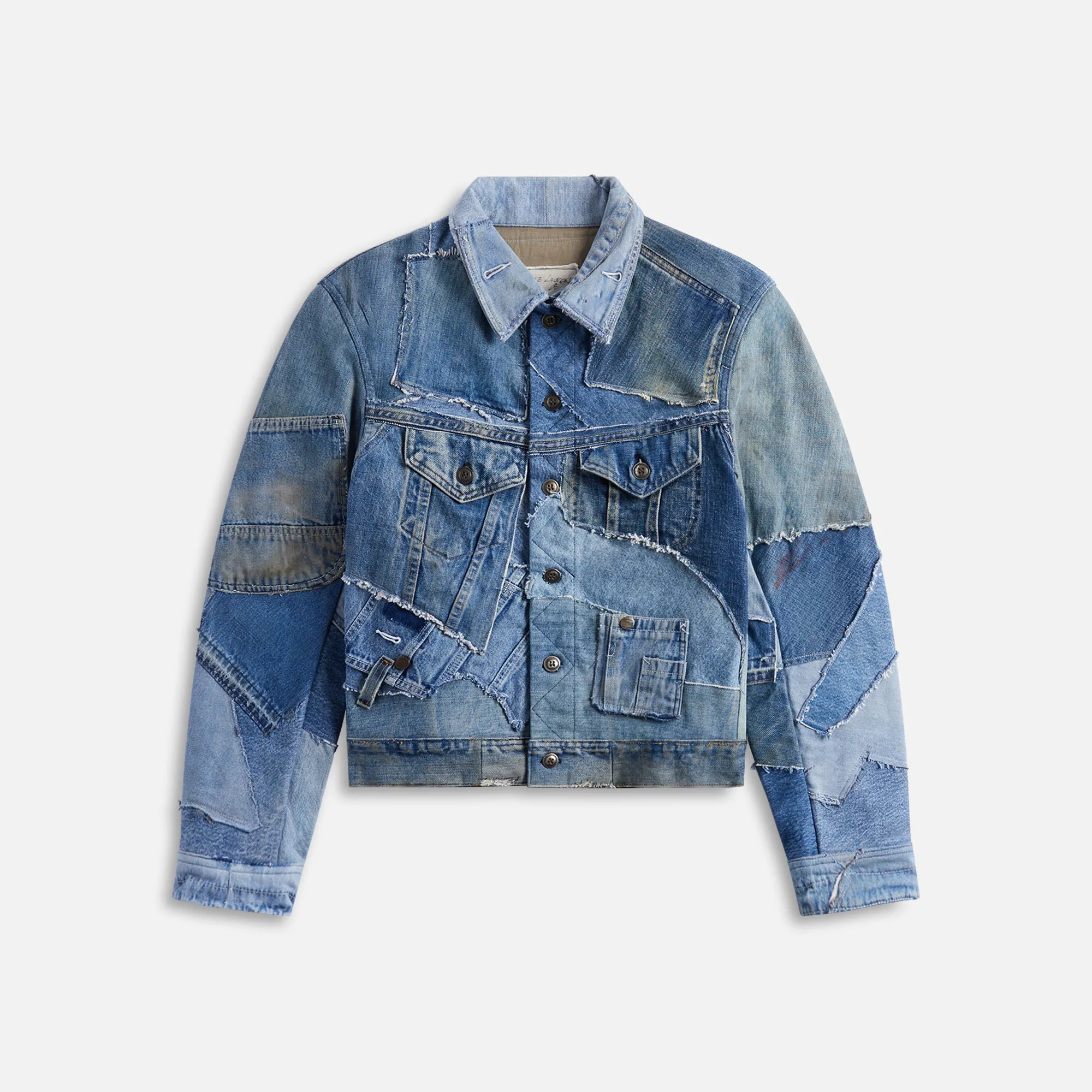 Greg Lauren Mixed Denim Trucker - Denim Blue sold by Kith