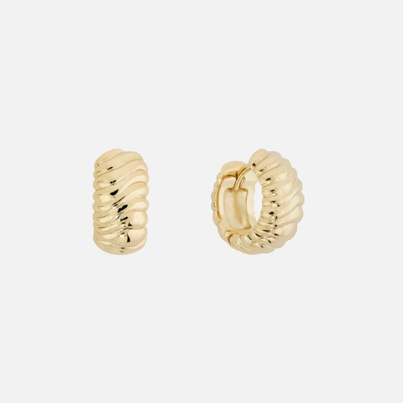 hatton labs EDGE HOOP EARRINGS / GOLD