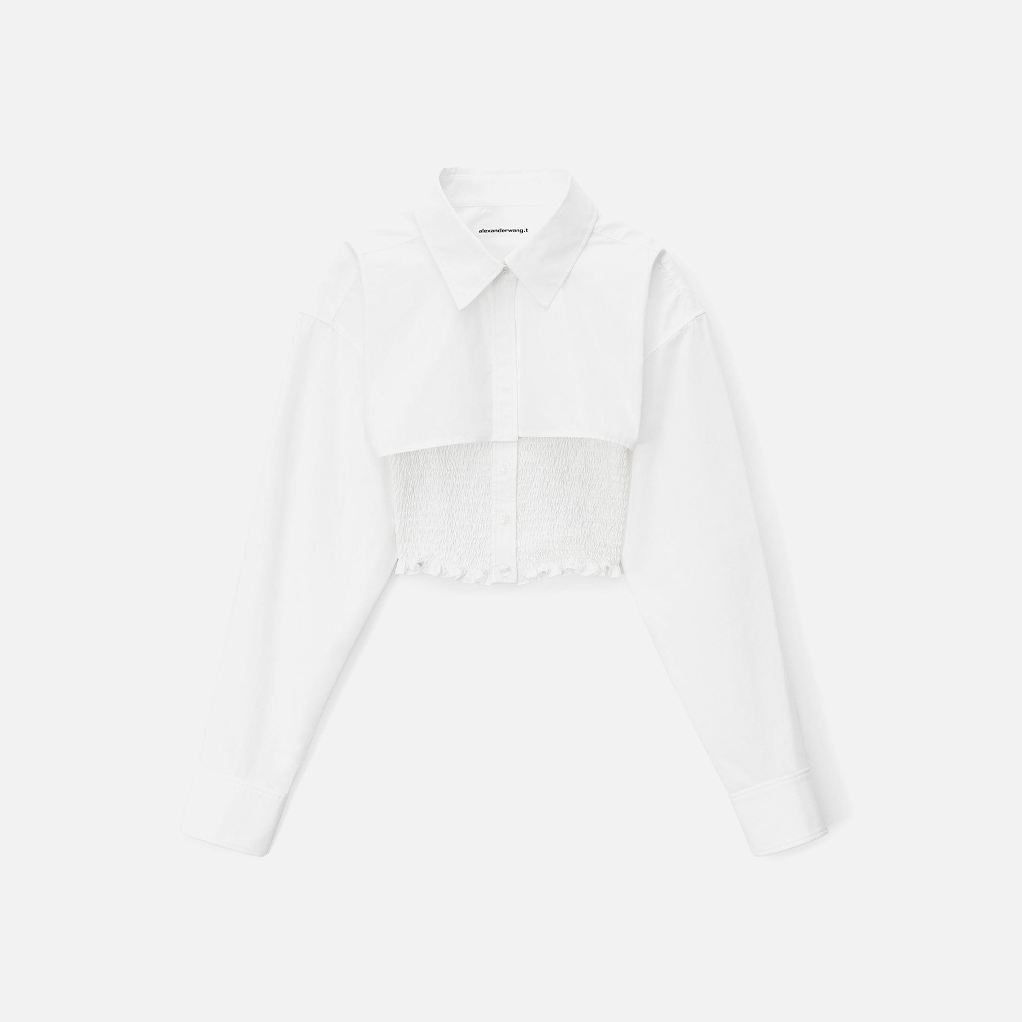T by Alexander Wang Smocked Cami Overshirt Tinset - White sold by Kith