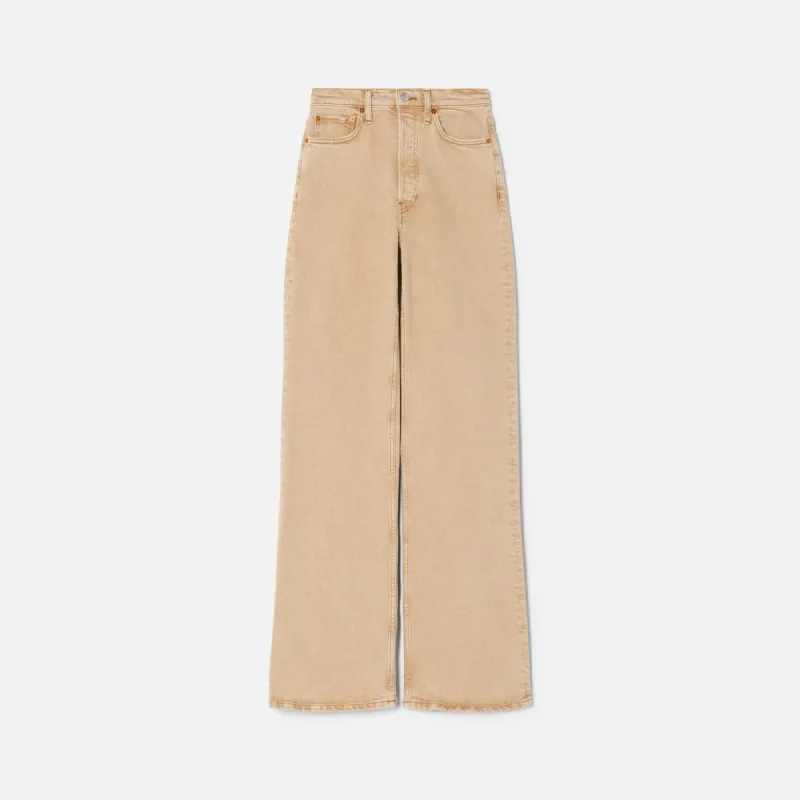 ReDone 70s Ultra High Rise Wide Leg - Washed Khaki sold by Kith