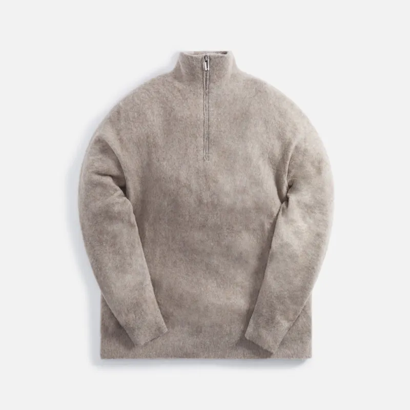 Massimo Alba Liam Cashmere Half Zipped Sweater - Grey made by Massimo Alba
