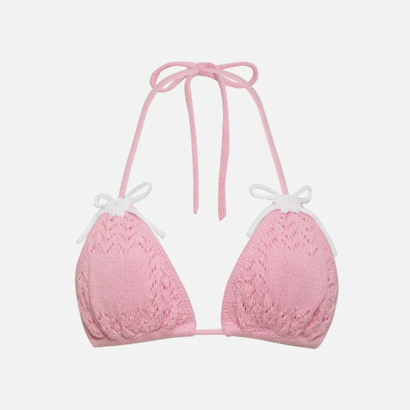 Frankies Bikinis x GUIZIO Tide Knit Top - Slipper Pink sold by Kith