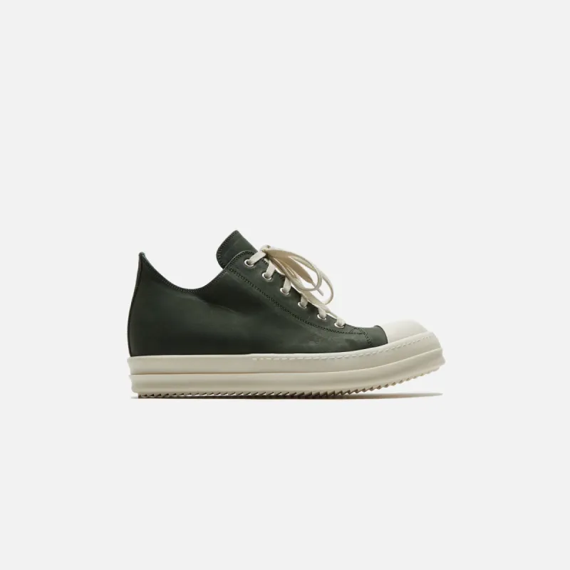Rick Owens Scarpe Pelle Low Sneakers - Moss / Milk sold by Kith