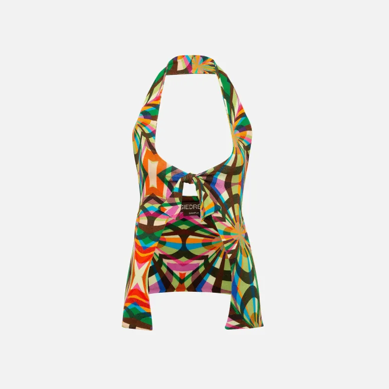Siedres Dylan Tie Front Top - Kaleidoscope sold by Kith
